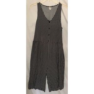 Body Glove Black/White sleeveless button front Romper, Size Small